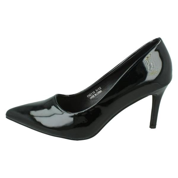 Spot On Ladies Spot On Wide Fit Court High Heels F90110
