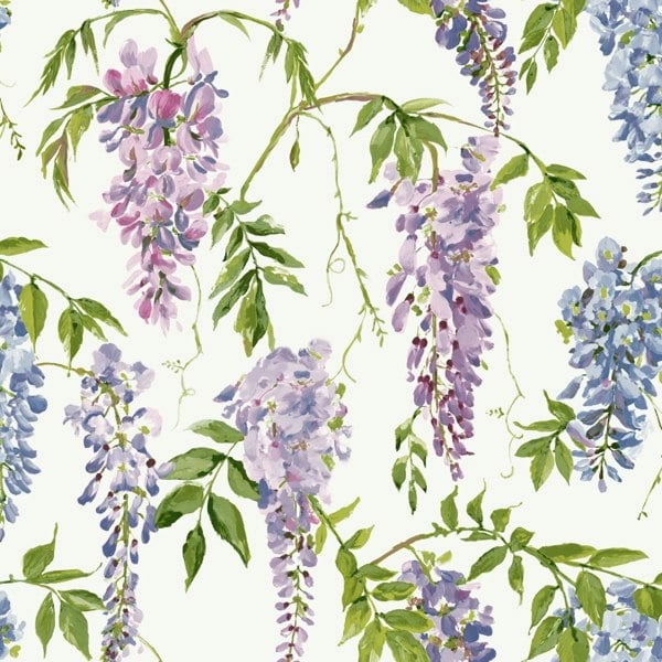 World of Wallpaper Wisteria Wallpaper - White/Lilac
