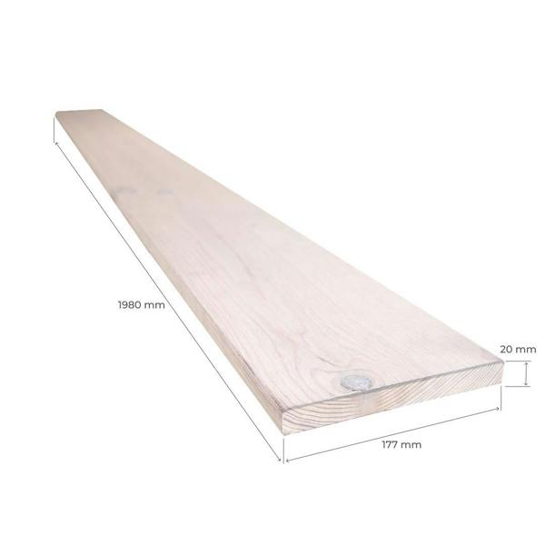 Snowdon Timber Light Grey Furniture Board (T) 20mm (W) 177mm (L) 1.98m