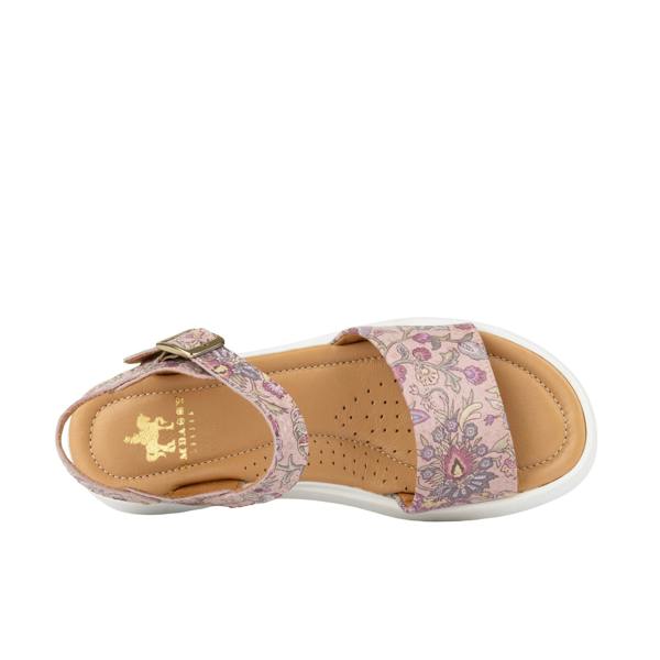 Embassy London Amalfi - Pink & Paisley - Women's 1.3 inch Flatform Leather Sandal
