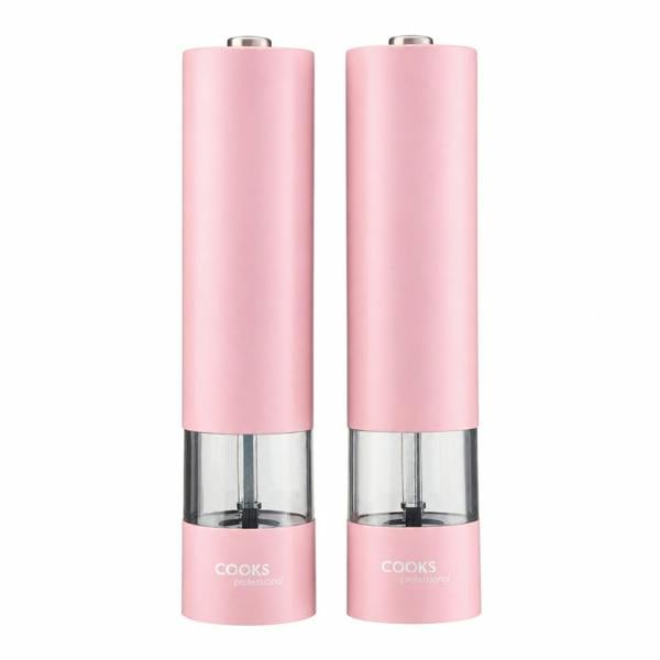 Cooks Professional Electric Salt and Pepper Mill Set | Pink