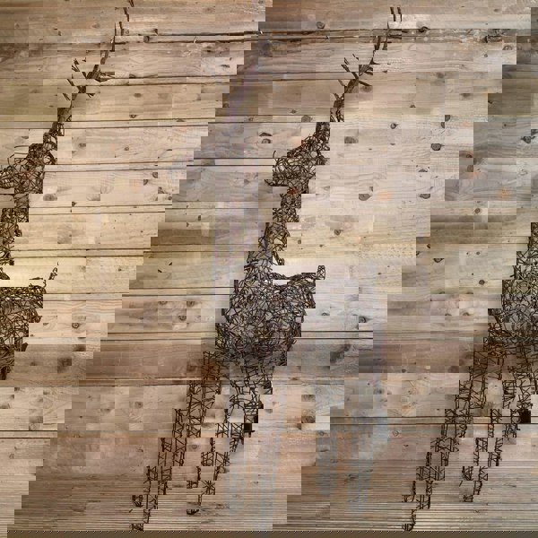 Samuel Alexander 1m (53") Brown Outdoor Standing Wicker Reindeer Decoration With LED Lights