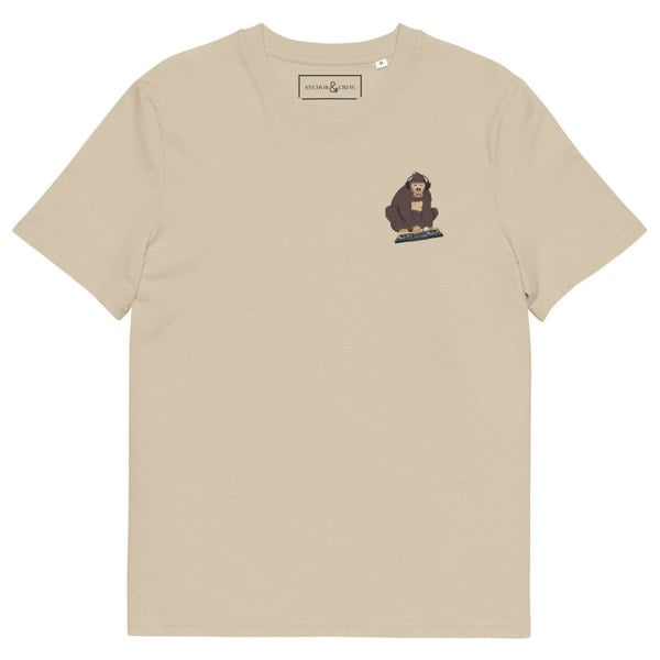 ANCHOR & CREW The DJ Monkey Organic Cotton Embroidered T-Shirt