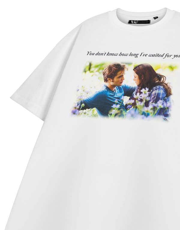 Twilight Womens White You Know How Long I've Waited Short Sleeved T-Shirt