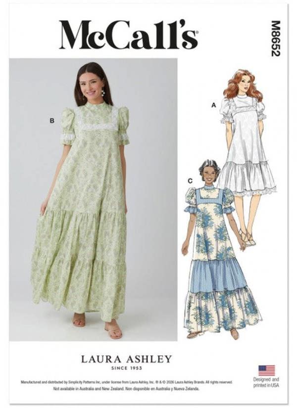 McCalls 8652 Paper Sewing Pattern – Women's Vintage Dress, Intermediate