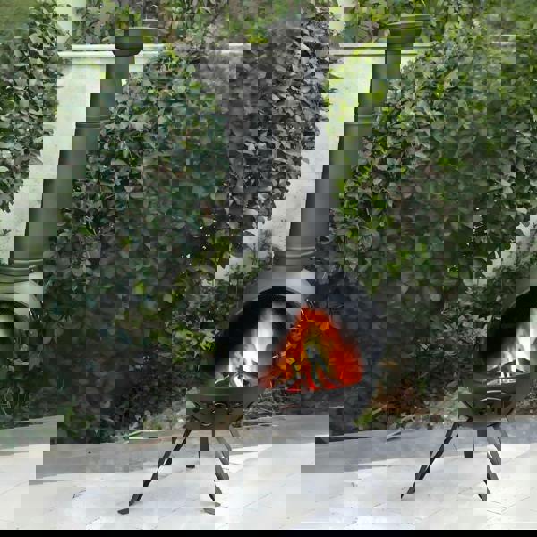 Gr8 Garden Large 130cm Tall Garden Patio Chiminea Wood Log Burner Fire Pit BBQ Grill Heater