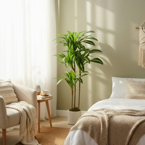 Wyld Haus Mivi Artificial Dracaena Style Tree With Flexible Trunks 120cm Green