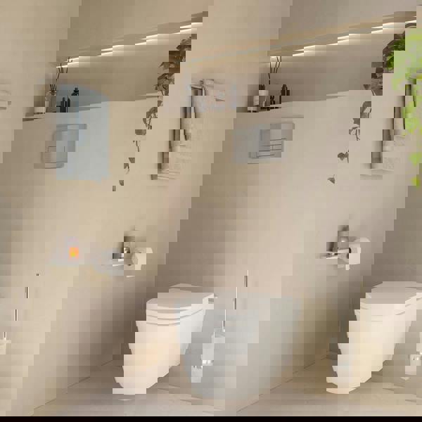 Smedbo Polished Chrome Toilet Roll Holder with Shelf