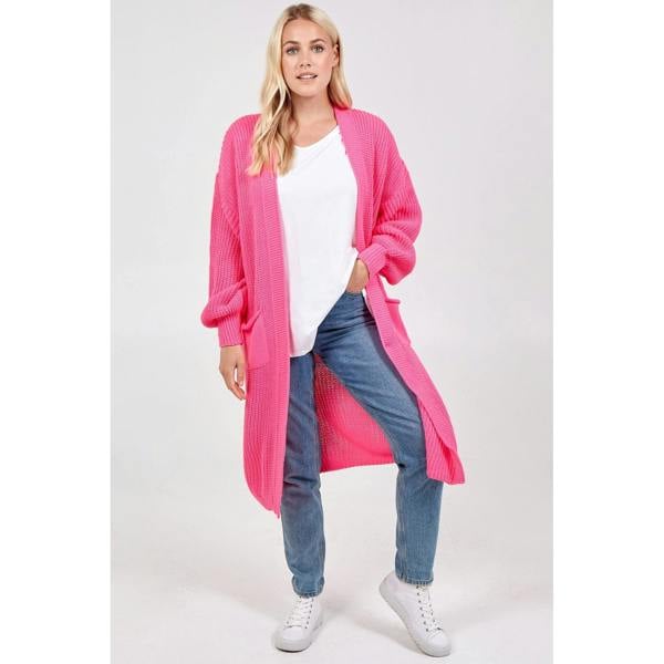 Blue Vanilla Longline Double Pocket Knitted Cardigan