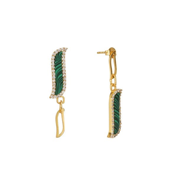 Wave Symphony Earrings Malachite - Lila Rasa