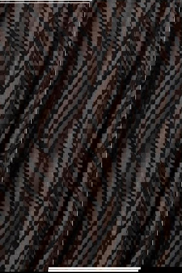 Puff Sleeve Side Slit Flared Jacquard Chiffon Midi Dress - Black DR4447