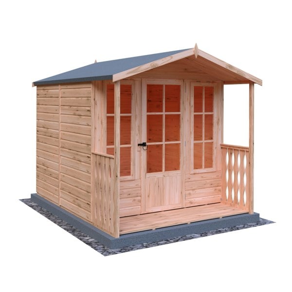Shire Chatsworth & Verandah 7x7 12mm interlock Clad wooden Summerhouse - Best Shed