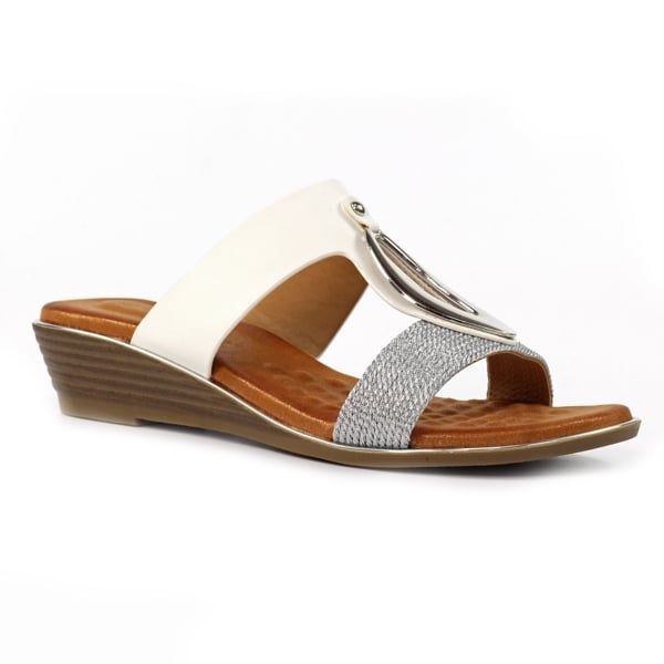 Lunar Womens Portland Mule Sandals - White
