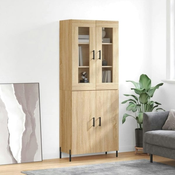 Berkfield Highboard Sonoma Oak 69.5x34x180 cm Engineered Wood