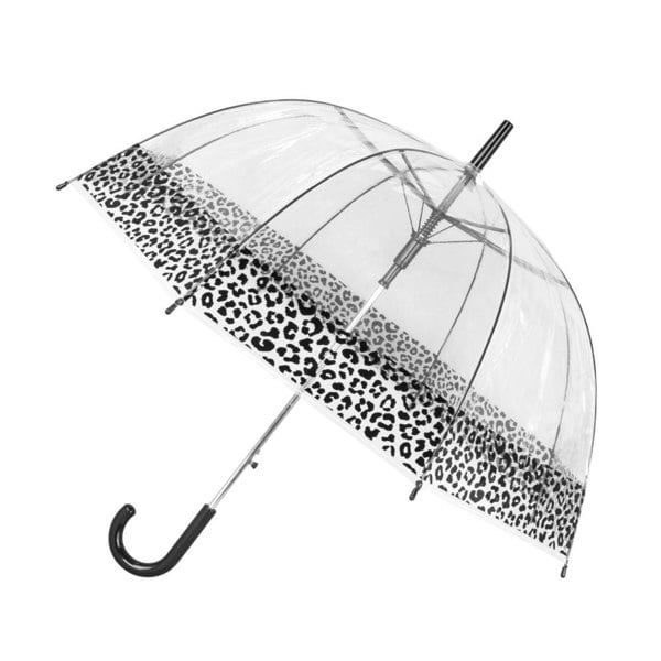 Leopard Border Clear Dome Umbrella Side View