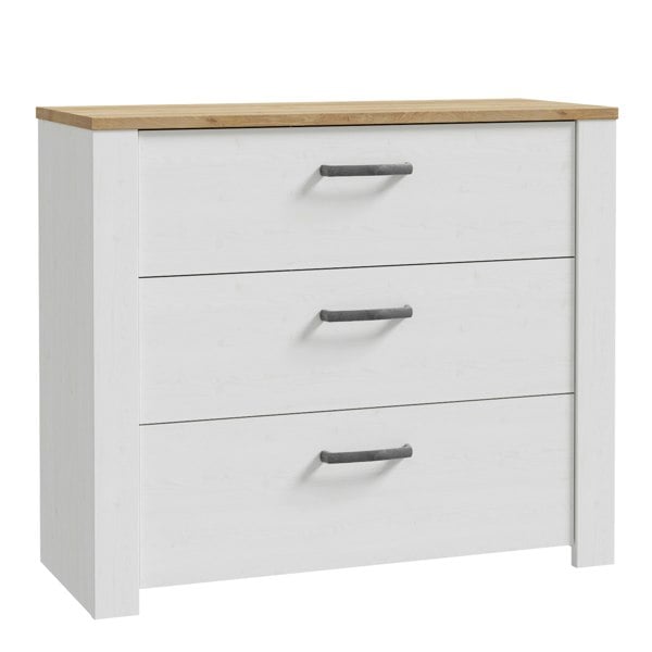 Furniture To Go Bohol 3 Drawer Chest in Riviera Oak/White