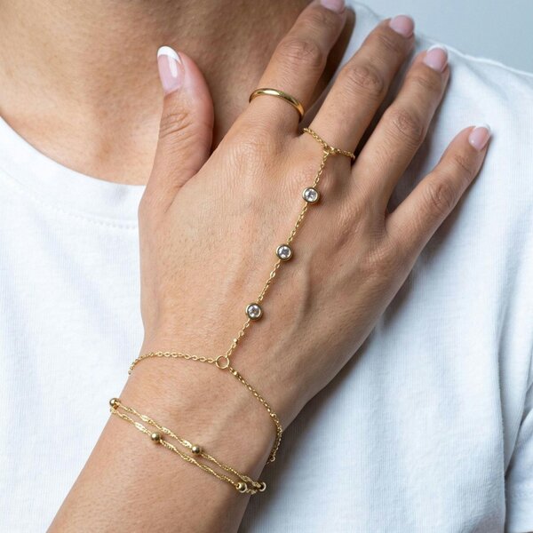 Uchi & Soto Enso Gold and Stone Hand Chain