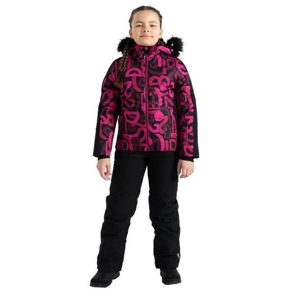 Dare 2B Girls Ding Graffiti Ski Jacket - Pure Pink/Black - 