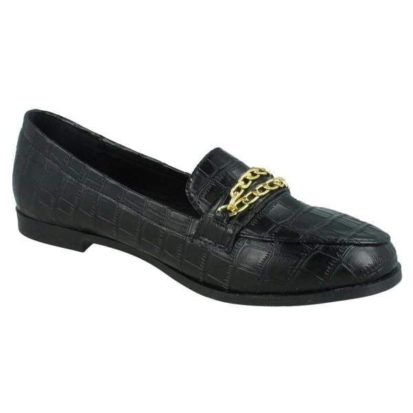 Spot On Ladies Spot On Croc Print Loafers F80537