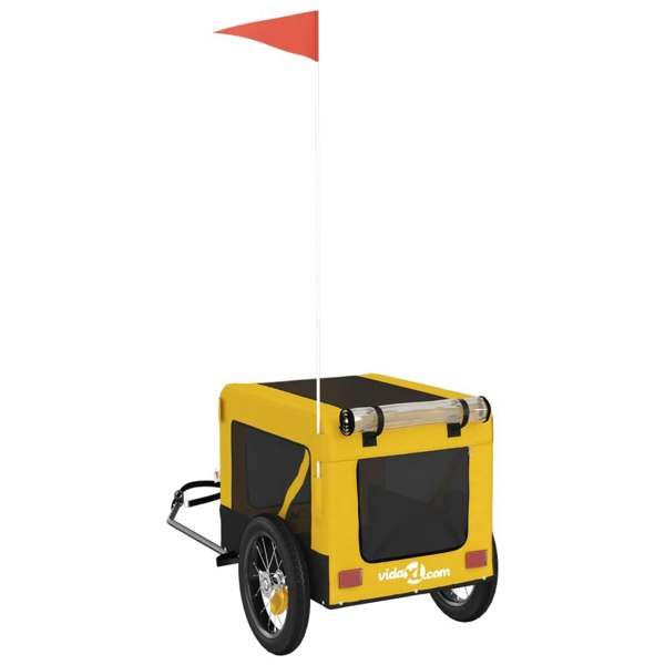 Berkfield Dog Bike Trailer Yellow and Black Oxford Fabric&Iron