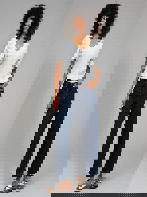 Kite Womens Organic Sandford V-Neck Slub Jersey T-Shirt Off-White