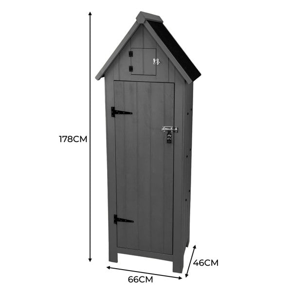 Monstershop Wooden Garden Shed - Dark Grey