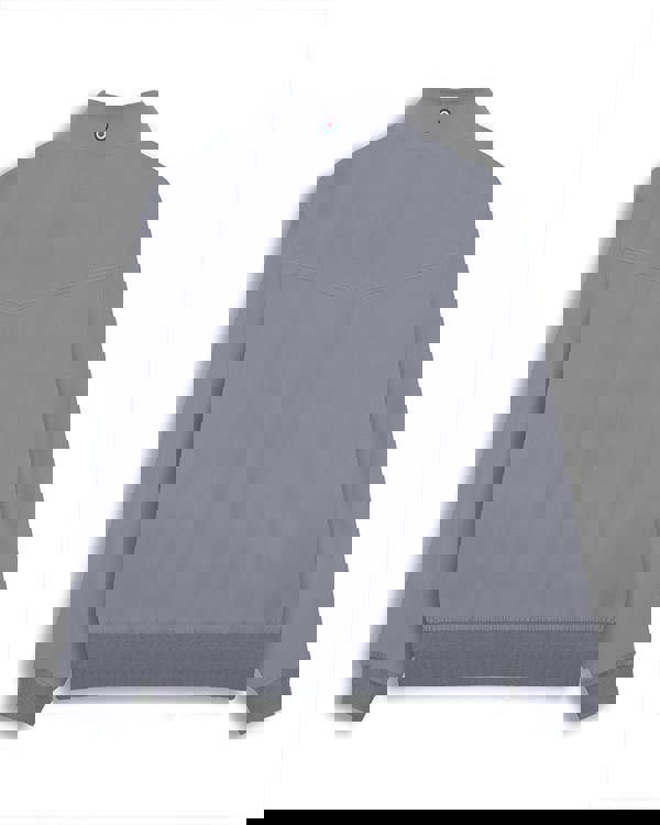 Lambretta Mens ShowerProof Classic Harrington MOD Scooter Jacket Coat, back view of a light grey lightweight jacket with a high collar and elastic hem and cuffs.