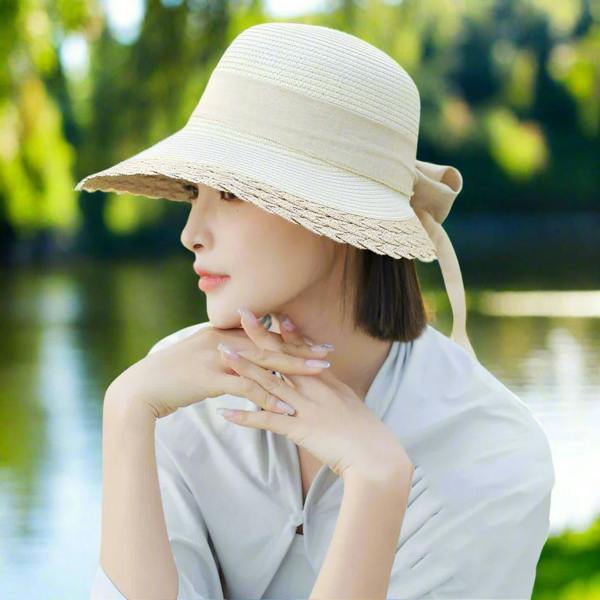 Anniou UPF 50+ French Straw Hat
