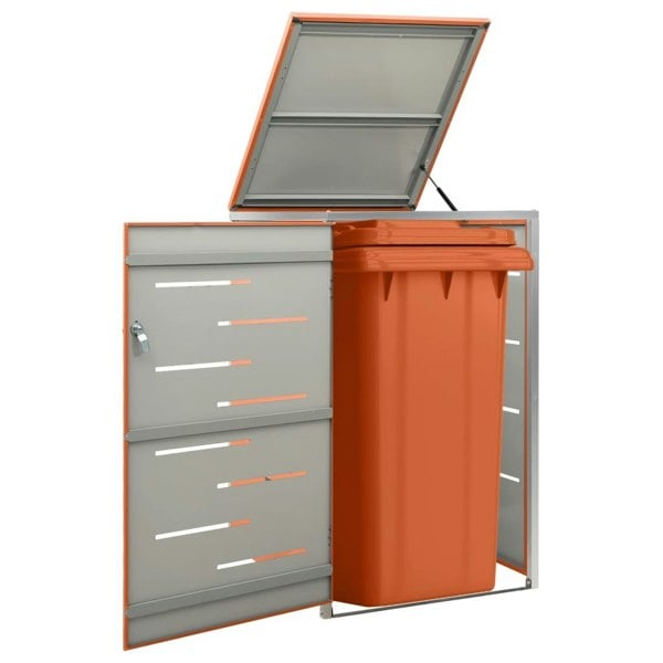 Berkfield Single Wheelie Bin Shed 69x77.5x115 cm Stainless Steel