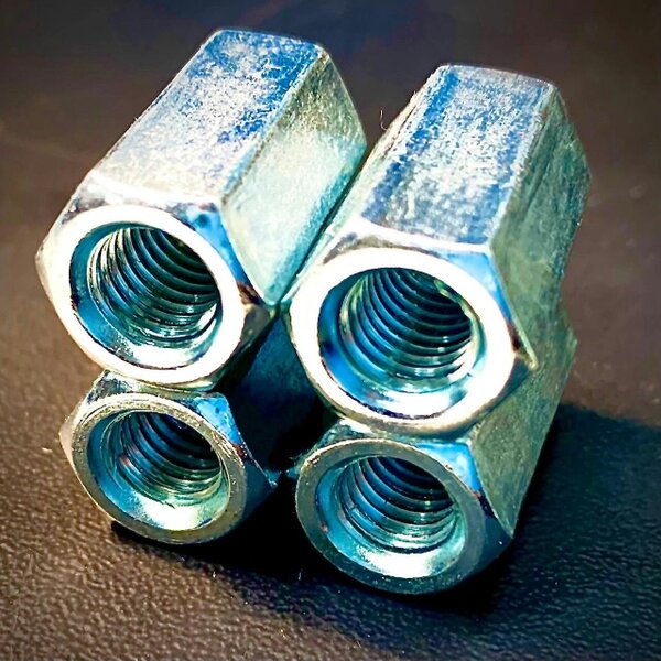 Fixaball Connector Long Hex Nut for Threaded Bar BZP