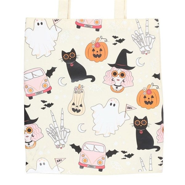 Serano Groovy Ghost Print Polycotton Tote Bag