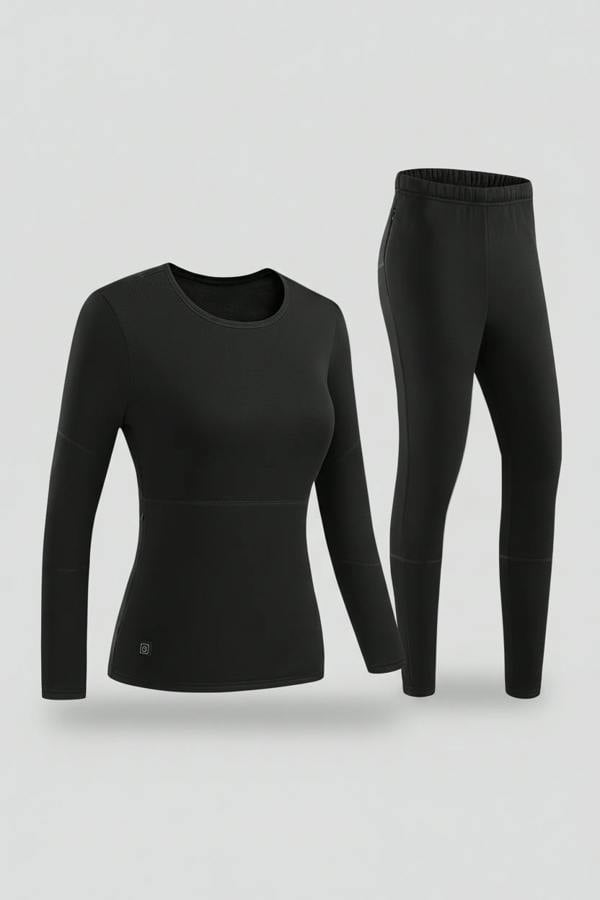 Anniou Women's 28 Area Heated Thermals - Black