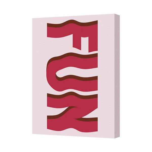 Benjamin Tate Design Contemporary Pink Abstract Canvas Art Print With Deep Wood Frame