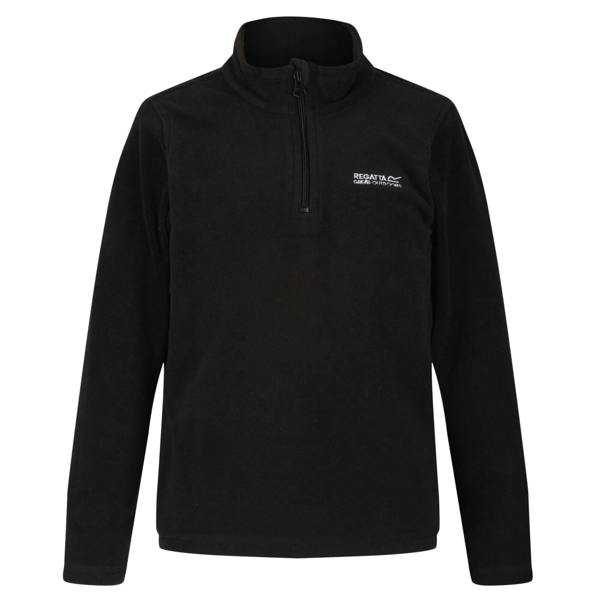 Regatta Great Outdoors Childrens/Kids Hot Shot II Half Zip Fleece Top - Black/Black