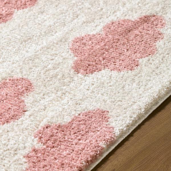 Livabliss Fossay Shag-Washable Ivory Pink Modern High Pile Rug
