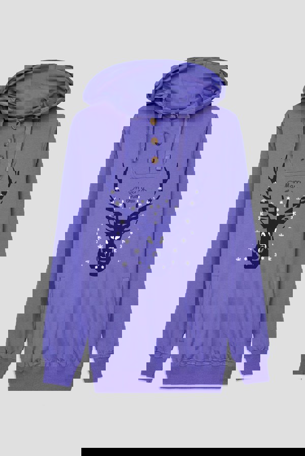 ENORSIA Womens Festive Reindeer Hoodie