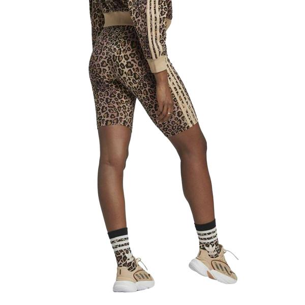 Adidas Womens/Ladies Leopard Print Cycling Shorts - Brown - 