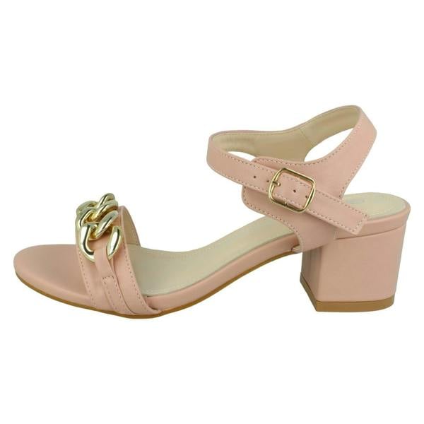 Spot On Ladies Spot On Mid Heel Mule Sandals F12022 - Wide Fit