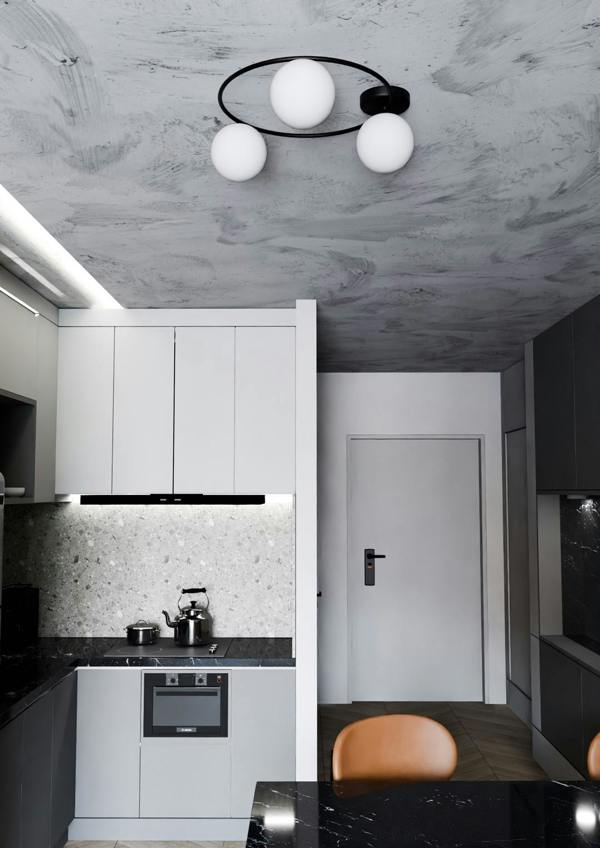 Emibig SOPRA Ceiling lamp  3 x E14 Black with White Shade