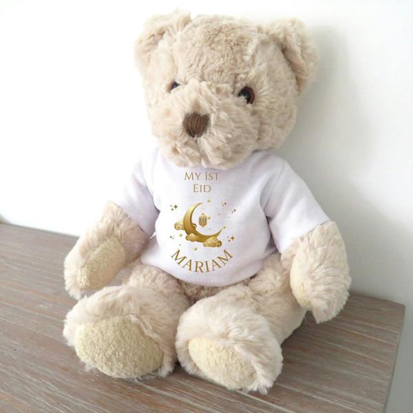 Aye Do Gifts Personalised Luxury Teddy Bear My 1st Eid Shirt