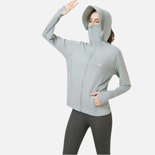 Anniou Raw Yarn Hooded Sun Protection Jacket