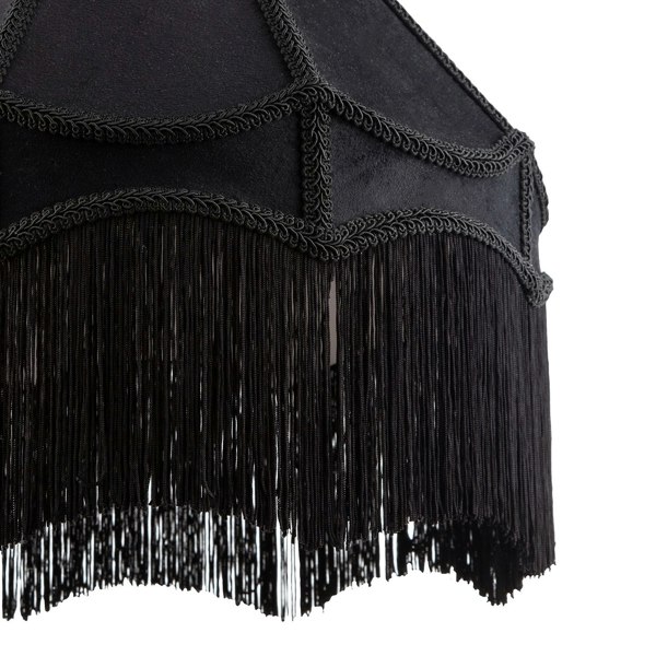 Traditional Victorian Empire 40cm Lamp Shade in Jet Black with Tassels Image 3