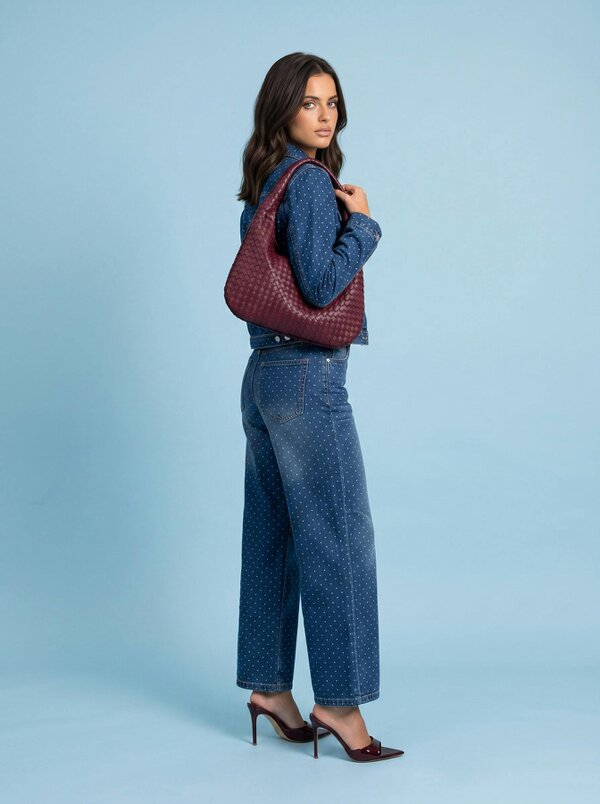 Urban Bliss Mini Spot Wide Leg Jean Mid Blue