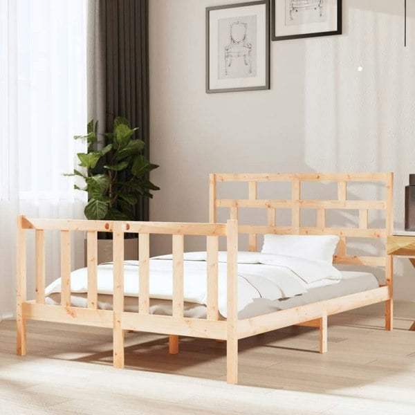 Berkfield Bed Frame Solid Wood Pine 135x190 cm Double