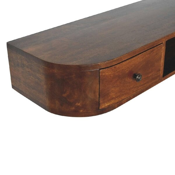 Wyld Haus Waimea Curved 2 Drawer Wall Mounted Console Mango Wood