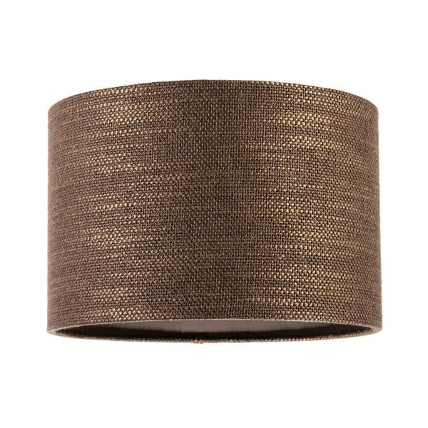 Designer Bobbled and Textured Linen Lamp Shade in Chocolate Brown Image 1
