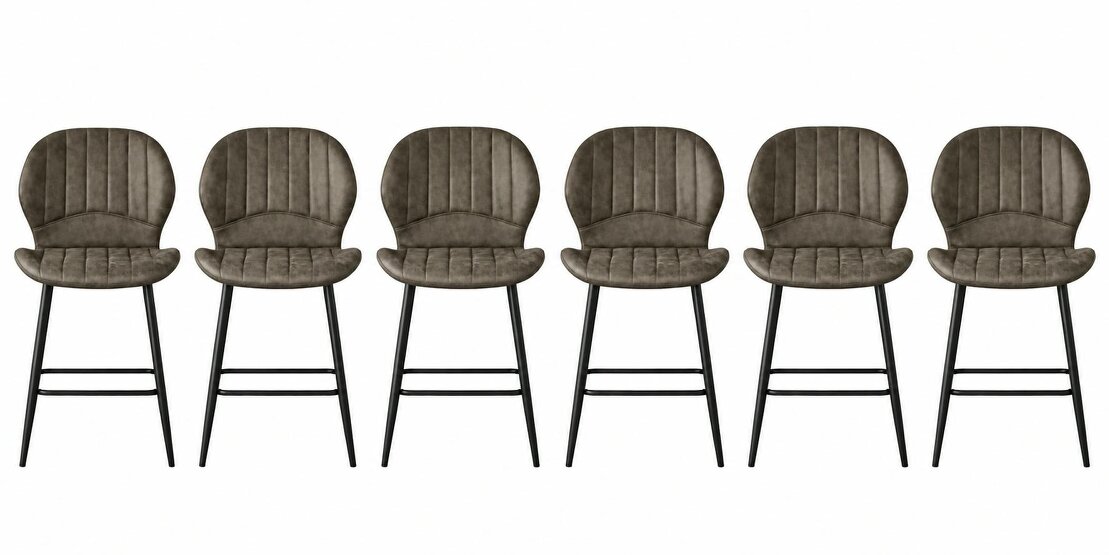Outdoor Living Jaydn Distressed Leather Comfort Bar Stools