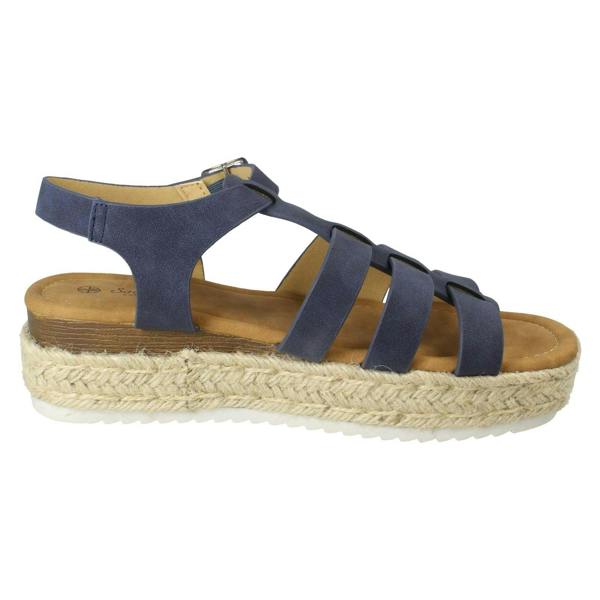 Savannah Ladies Savannah Buckle Ankle Strap Wedge Sandals F12097