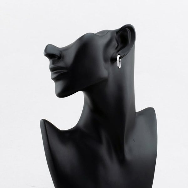 T. H. Baker 9ct White Gold 1.00ct Lab Grown Diamond Hoop Earrings LGE41046-100