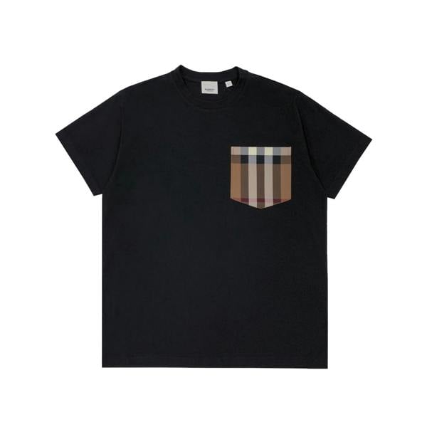 Burberry Check Pocket T-Shirt   in  Black